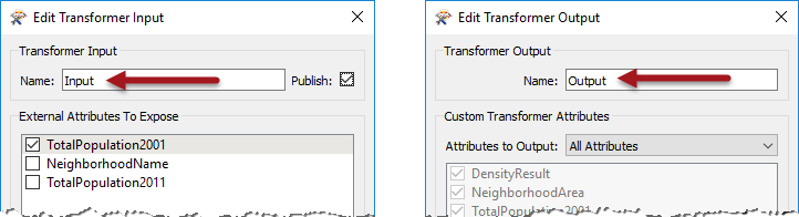 Changing transformer port names